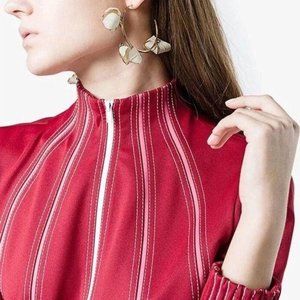 Handmade floral hoop earrings